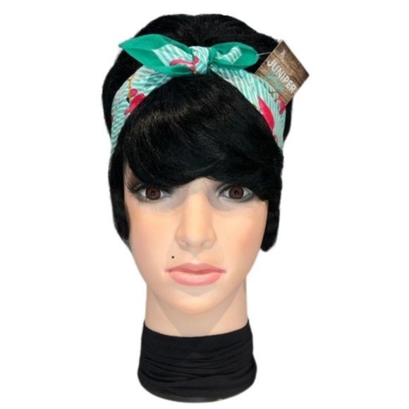 Flamingo and Stripes Retro Bandana Tie Headband - Picture 3 of 13